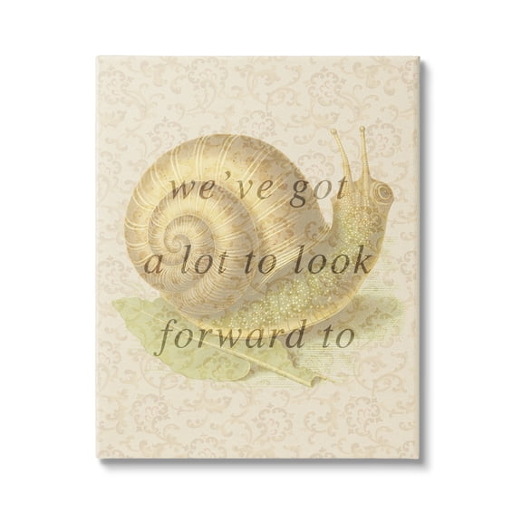 Stupell Industries Vintage Uplifting Snail Animals & Insects Painting Gallery Wrapped Canvas Art Print Wall Art, 36 x 48