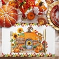 thumbnail image 2 of Fall Placemat Orange Pumpkin Thanksgiving Placemats for Dining Table Yellow Sunflower Mushroom Washable Table Mats for Party Kitchen Dining Decoration Set of 2, 2 of 7