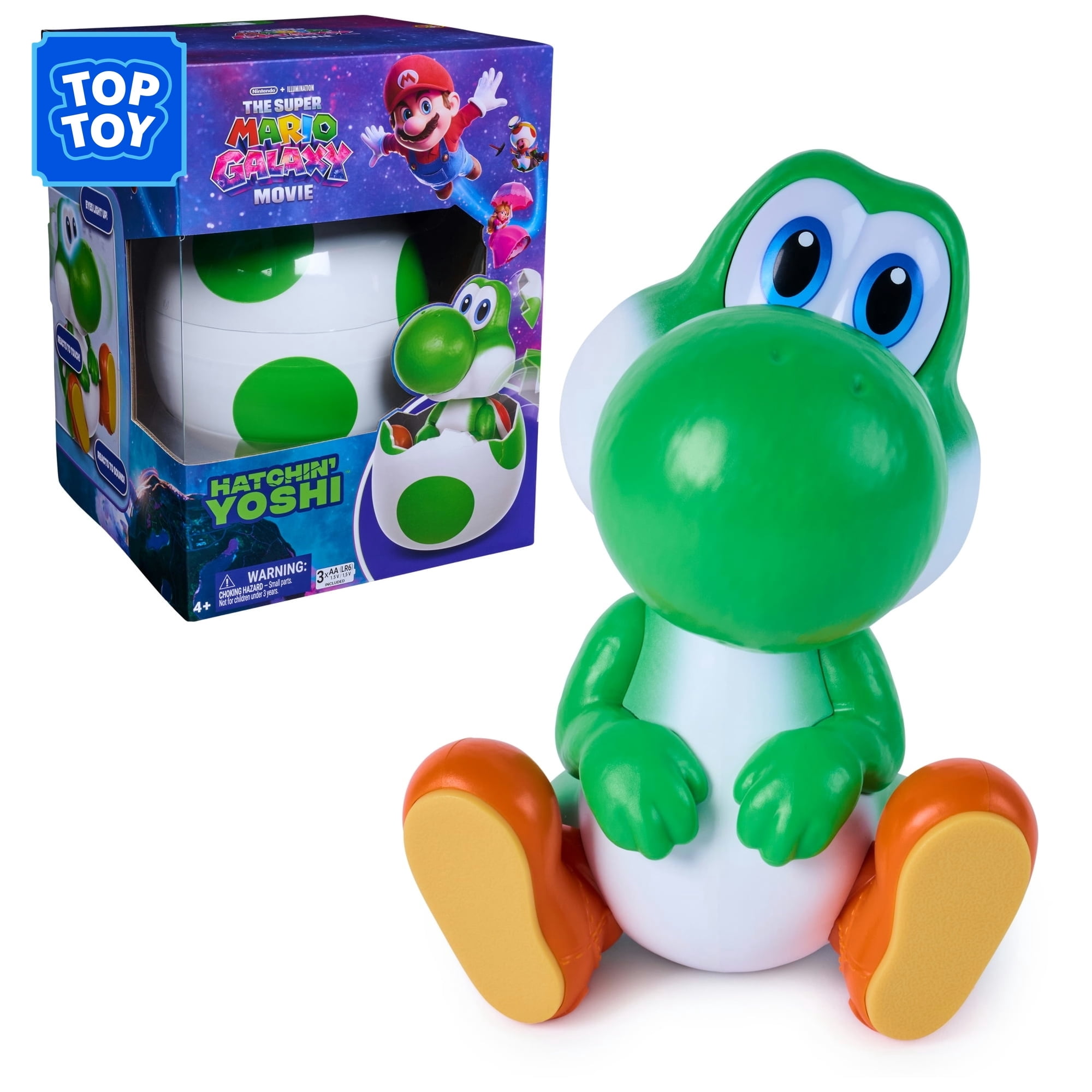 Super Mario Galaxy Movie, Hatchin' Yoshi Interactive Yoshi Figure, For Ages 4 and up