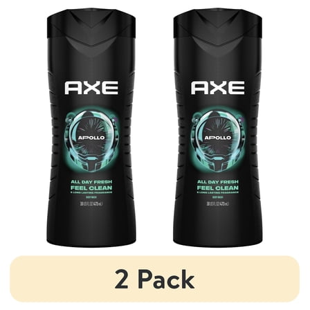 (2 pack) Axe Apollo Refreshing Long Lasting Men's Body Wash, Sage and Cedarwood, 16 fl oz