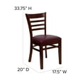 thumbnail image 5 of Flash Furniture HERCULES Series Ladder Back Mahogany Wood Restaurant Chair - Burgundy Vinyl Seat, 5 of 11