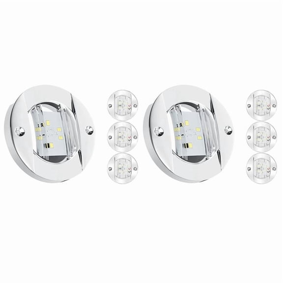 8Pcs Marine Boat Interior Lights,12V LED Boat Deck Courtesy Light 3Inch Round White 6 LED Stern Transom Anchor Light,8 x Boat lights
