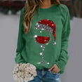 thumbnail image 2 of Kcodviy Chandail pour Femmes Joyeux Confortable Chandails à Manches Longues pour Femmes Imprimé de Noël Col Rond Chandail à Bande Ajusté Hauts à Enfiler Convenable Chandail pour Femmes à Manches Longues Chandails d'Entraînement Blouse Ample, 2 of 4