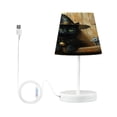 thumbnail image 2 of WOBOGO Black Cat Meet Gray Mouse Table Lamps Bedroom 3-Speed Dimmable Farm Style with Fabric Shade for Reading and Home Office, 2 of 8