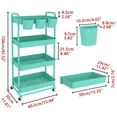 thumbnail image 2 of Carrito utilitario JIUYOTREE de plástico enrollable de 4 niveles, verde, 2 of 8