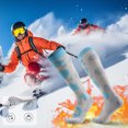 thumbnail image 1 of 1 par de calcetines de esquí, calcetines térmicos de algodón para invierno, calcetines cálidos hasta la rodilla para clima frío, para hombres y mujeres, esquí, snowboard, 1 of 8