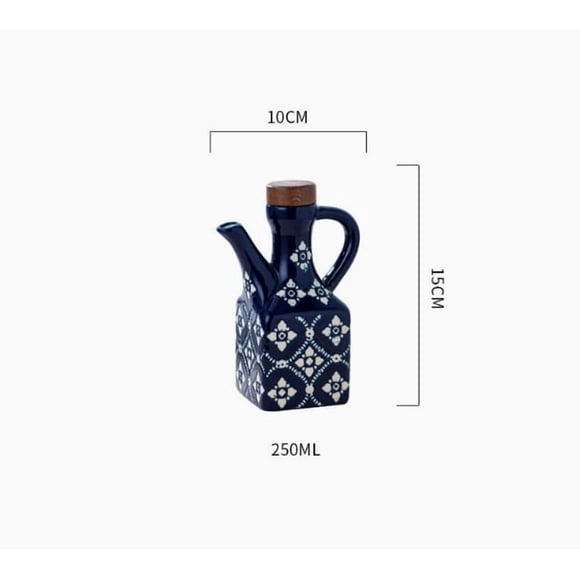 1 pieza de olla de aceite de cerámica, botella de aceite de Chile, bote de vinagre, salsa de soja, botella de condimento de cocina for el hogar
