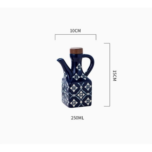 1 pieza de olla de aceite de cerámica, botella de aceite de Chile, bote de vinagre, salsa de soja, botella de condimento de cocina for el hogar