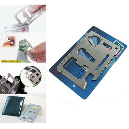 11-in-1 Outdoor EDC Multi-tools Card Multifunctional Stainless Steel Pocket Jar Bottle Opener Screwdriver Spanner Ruler Kits