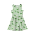 thumbnail image 4 of Grblisyd Girls Dresses Size 10-12 Coquette Bow Print Ruched Dresses Casual Crew Neck Sleeveless Priness A-line Dress, 4 of 5