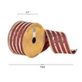 thumbnail image 2 of Vickerman 2.5" x 10 yard Burgundy and Gold Metallic Striped Dupion Christmas Ribbon, 2 of 2