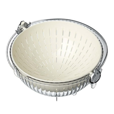 

Apmemiss Christmas Clearance Drainy Basket Double-layer Household Multi-functional Reversible Vegetable Basket Kitchen Fruit Washing Rice Storage Basin Water Filter Artifact Fall Decorations for Home