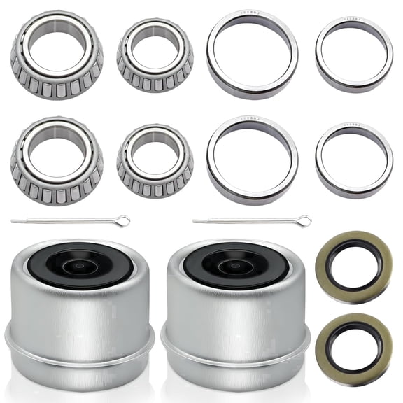 Deep Dream 3500 lb Trailer Bearing Kit 2 Sets with Seals Dust Cover for Boat Utility Cargo Trailers 1-3/8 to 1-1/16 Axle