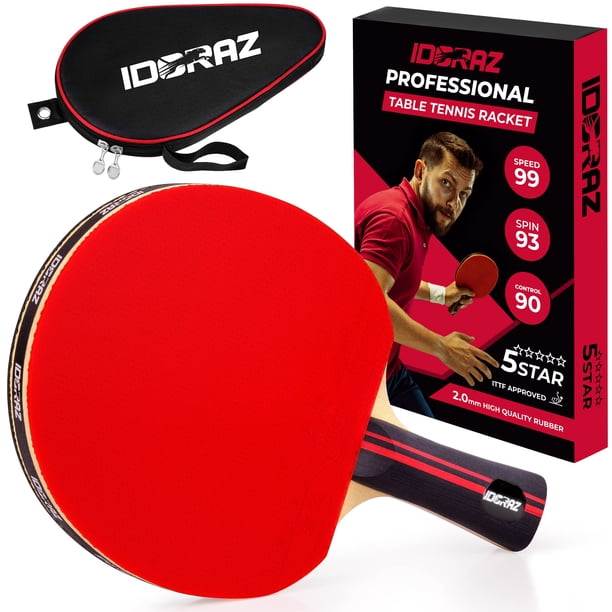 Idoraz Raqueta De Tenis De Mesa Paleta Profesional - Raqueta De Ping Pong Con Estuche De Transporte - Goma Aprobada Por Ittf Para Torneos - La Mejor Paleta De Tenis De Mesa