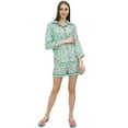 thumbnail image 5 of Bimba Mint Green Button-Down Shirt With Elastic Waist Shorts 2 Pcs Night Set - 10, 5 of 5