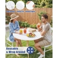 thumbnail image 6 of decorUhome Round Stretch Spandex Tablecloth, Washable Reusable Table Cover for 45"-56" Tables, Waterproof Fitted Table Cloth for Party, Picnic, White, 6 of 10