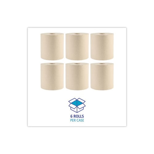 Boardwalk Green Xtra Roll Towels 8" x 800 ft, Natural, 6/Carton