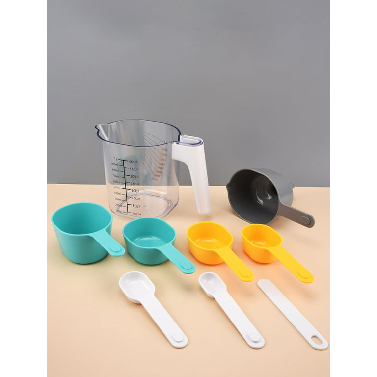 Duety Measuring Cup Set,Durable Stackable Small Measuring Spoons Set  Plastic Measuring Jugs Sets with Liquid Funnel Kitchen Measurement 