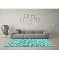 thumbnail image 3 of Ahgly Company Indoor Square Abstract Light Blue Contemporary Area Rugs, 5' Square, 3 of 4