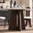 thumbnail image 3 of Modern Marble Dining Table, 59" Sintered Stone Round with Solid Wood Walnut Base, 6-8 Person Sturdy Cross Design (Only Table) - Walmart US, 3 of 9