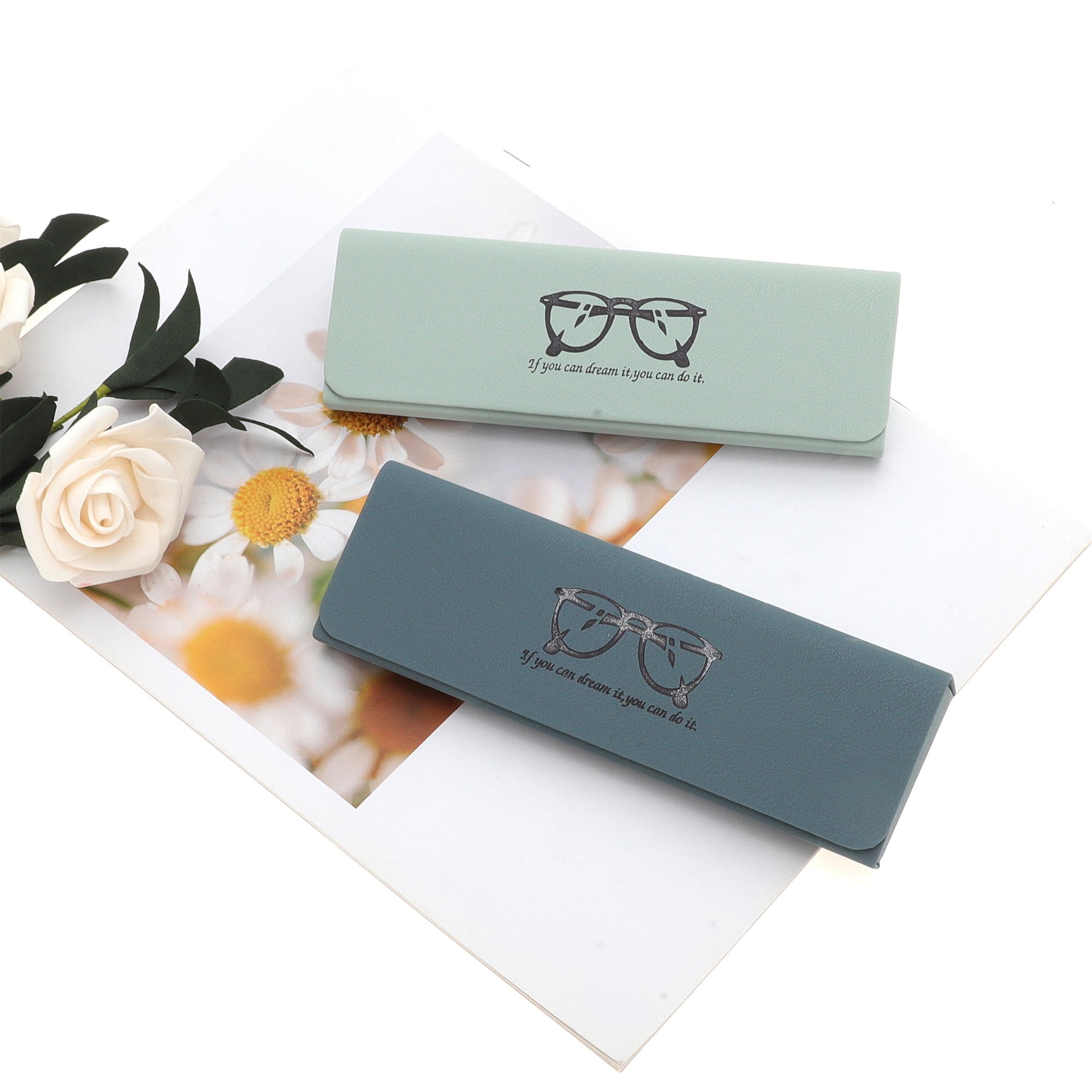 Unique Bargains Triangle Portable Eyeglasses Case for Travel and Home Use Blue