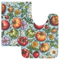 thumbnail image 7 of Yayeee Bath Rugs for Bathroom Floor Set of 2 Non Slip Fluffy Soft Absorbent Mat, Floral Tomatoes, 7 of 7