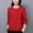 Red, variant on VgaVtl Long Sleeve Women's T Shirts Fall Winter Women Plus Size Tops Solid Color White Workout Loose Layering Casual Shirts,M