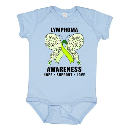 

Inktastic Lymphoma Awareness Hope Support and Love Gift Baby Boy or Baby Girl Bodysuit