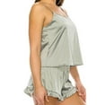thumbnail image 2 of Womens Ladies Satin PJ Pajama Cami & Shorts Set 32303, Jade (1 set), Size M, 2 of 2