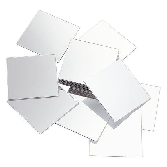 50pcs 2 Inch Mini Mirror Tiles Acrylic Square Mirror Adhesive Small Square Mirror Mosaic Tiles Craft Mirror Tiles