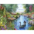 thumbnail image 1 of Swans in Forest Lake - Peinture Diamant DIY, 1 of 6