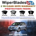 thumbnail image 2 of 2007 Toyota Sienna Beam Wiper Blades Wipers w/2yr Warranty (Set of 3) w/Rear Wiper (WiperBladesUSA), 2 of 5
