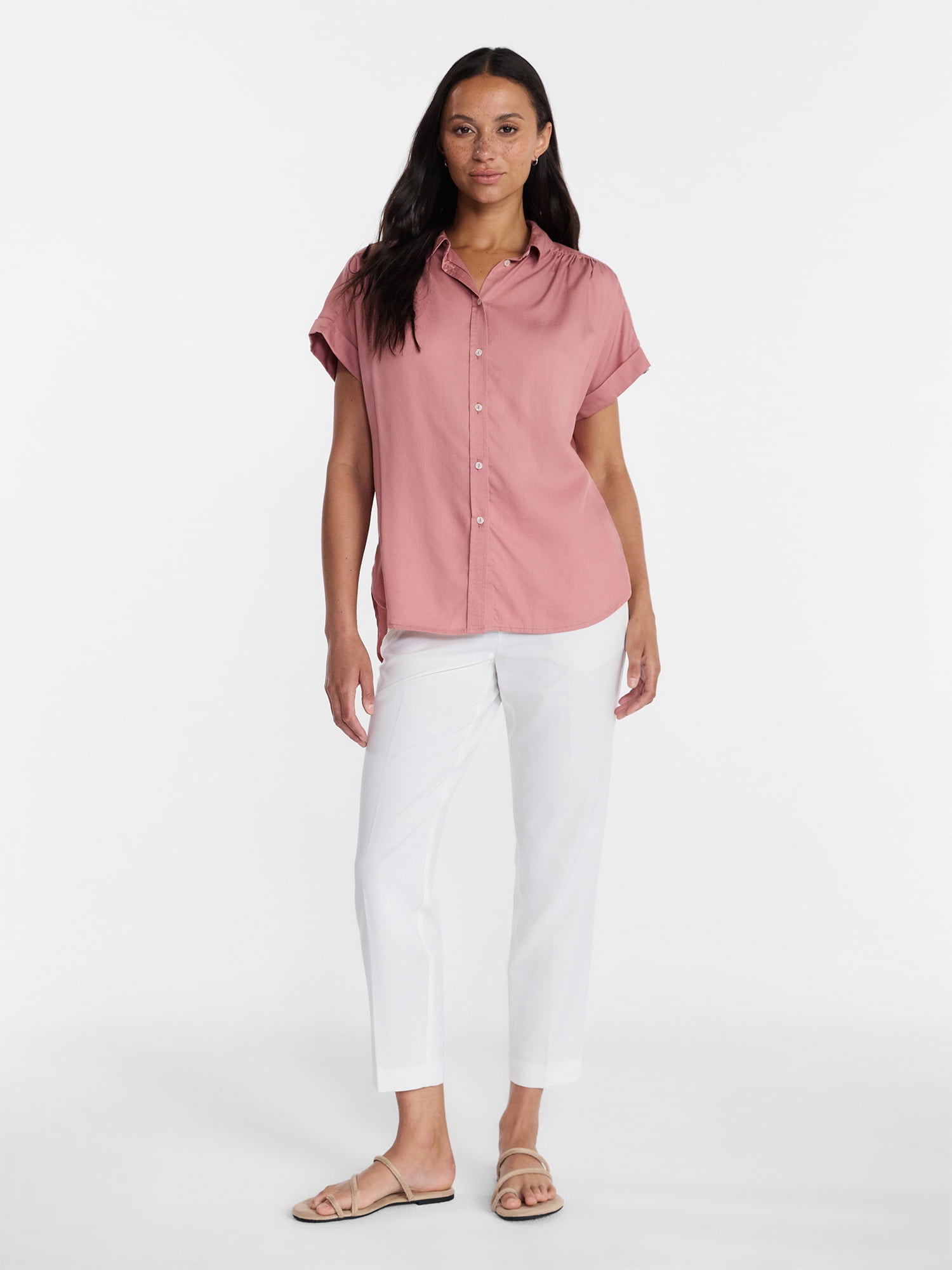 Time and Tru Women's Tapered Pull on Pants, 27" Inseam, Sizes XS-XXXL