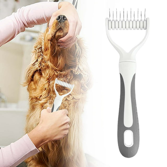 Pet Hair Removal Tool Double Detangling Comb For Cats Dogs Stainless Steel Hair Shedding Comb Cat Comb Pet Hair Remover Pet Cat Hair Remover Tool