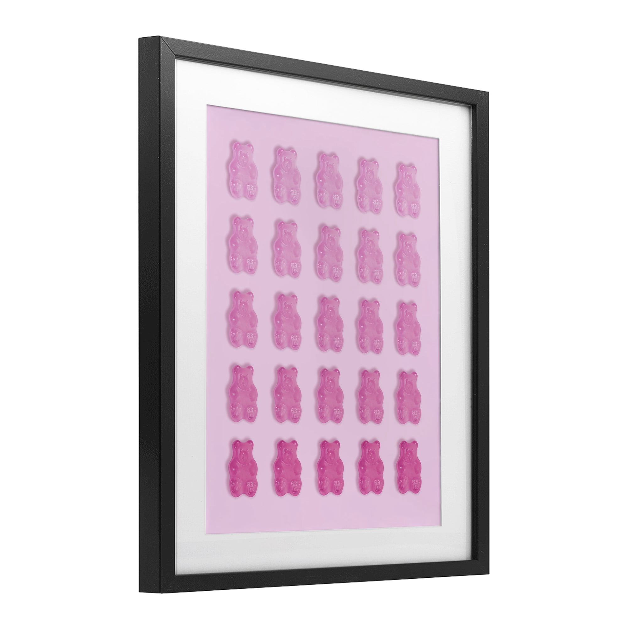 Stupell Industries Gradient Pastel Pink Bears Black Framed Print Under Glass, design by LISH Creative