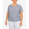 thumbnail image 4 of Alfred Dunner Womens Plus-Size Stripe Texture Knit Top With Necklace, 4 of 6