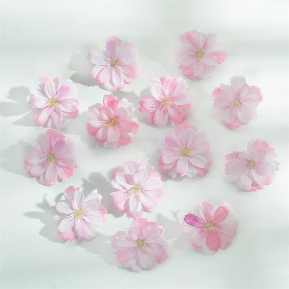 XmhyTop-A Artificial Flower Heads, Wedding Decoration Flowers, DIY Flower Heads 4*4cm, 10 Pcs,Silk Plum Blossoms for Crafts & Decor,Light Pink