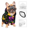 thumbnail image 3 of Fotbe Mardi Gras with Flamingo Sudadera con Estampado para Perros Pequeños – Suéter con Capucha para Mascotas, Tela Suave de Forro Polar con Bolsillo-X-Large, 3 of 7