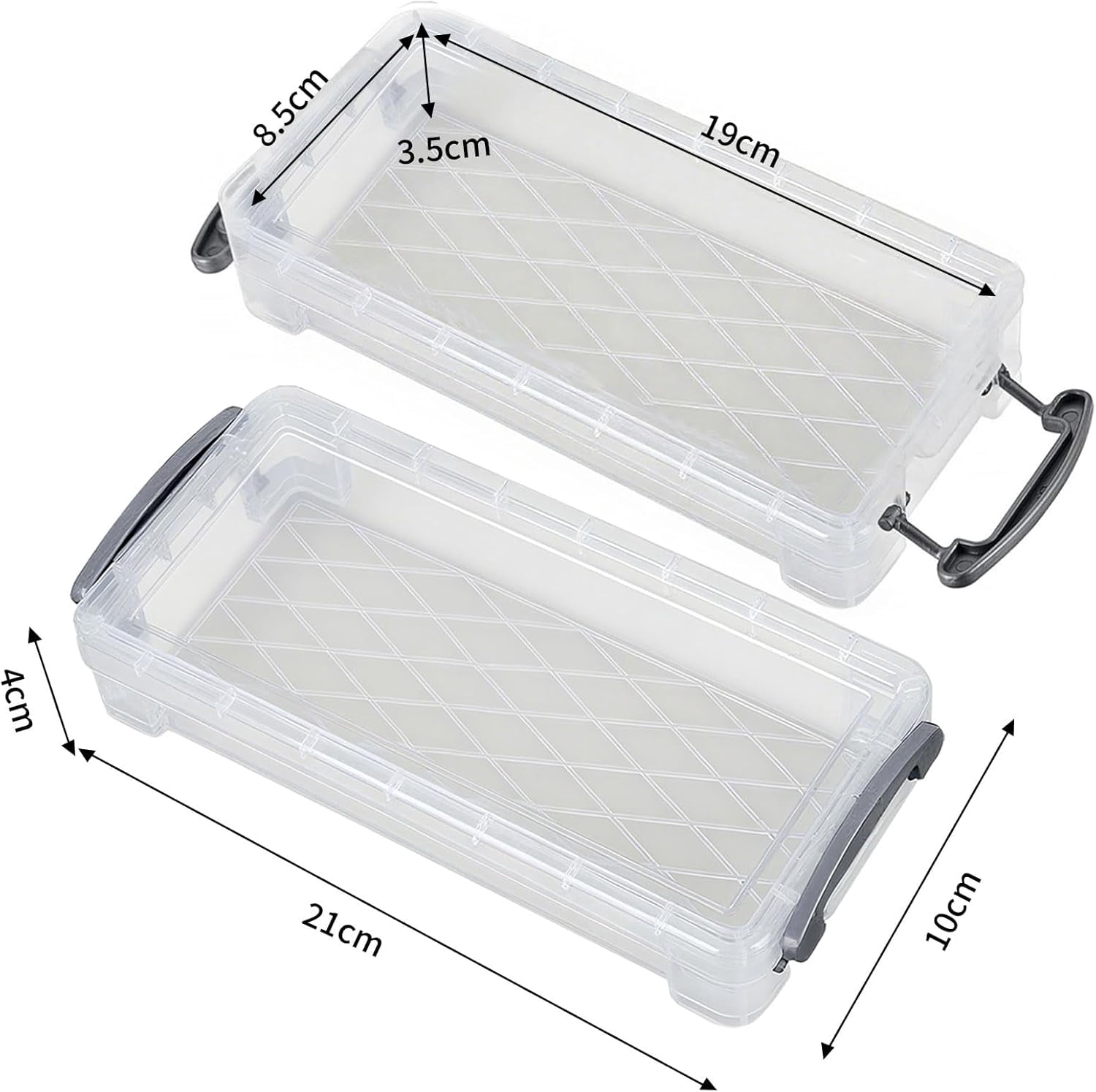 Pencil Case Plastic Pouch Box Storage Organizer For Beads, Pens, And Art Supplies, Stackable Clear Container With Snap Lid For Jewelry, Stickers And Tackle Box (21 X 10 X 4cm, 8 Pack)