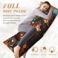 Cat Asleep Among Flowers Long Body Pillow Cover Hidden Zipper Body