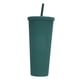thumbnail image 1 of Vaso de plástico de 710 ml con tapa y pajita, taza de batido de tazas de café helado reutilizable, 1 of 5