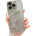 thumbnail image 7 of Butterfly Quicksand Glitter Bling Aesthetic TPU Case for Women Girls Compatible with iPhone Case (Yellow,iPhone 12 Pro Max), 7 of 7