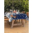 thumbnail image 2 of Outdoor Tablecloth with Umbrella Hole and Zipper, Christmas Navy Rectangle Table Cloth 52x70 Inch Waterproof Tablecloth, Snowman Elk Eucalyptus Snowflakes Xmas Tree Picnic Table Cover for Patio, 2 of 7