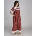 thumbnail image 7 of Moomaya Women's Cotton Maxi Nightdress | Soft & Breathable Sleepwear | Printed A-Line Nightgown With Lace & Pockets, 7 of 7