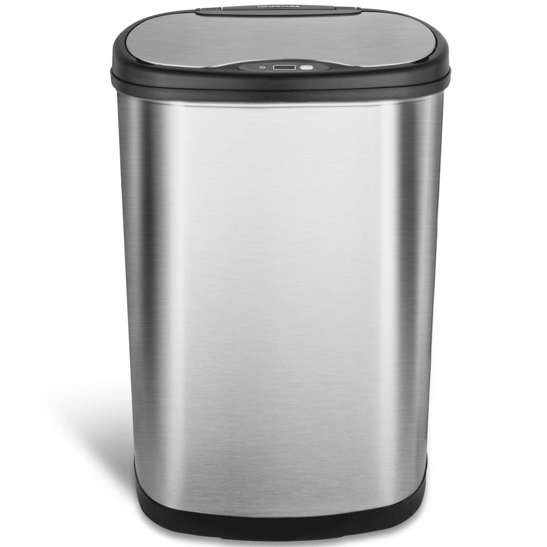 Nine Stars Automatic Kitchen Trash Can, 13 Gallon Stainless Steel, Motion Sensor Hands free Soft Close Lid Garbage Bin, Silver