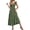 Army Green, variant on Womens Summer Square Neck Maxi Dresses Cap Sleeve Eyelet Smocked Tiered A Line Flowy Long Dress with Pockets