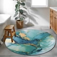 thumbnail image 3 of Round Rug 4Ft Washable Non-Slip, Turquoise Marble Circle Area Rugs for Living Room Bedroom, Abstract Minimalist Art Ombre Blue Indoor Floor Mats Carpet Runner for Home Decor Aesthetic, 3 of 8