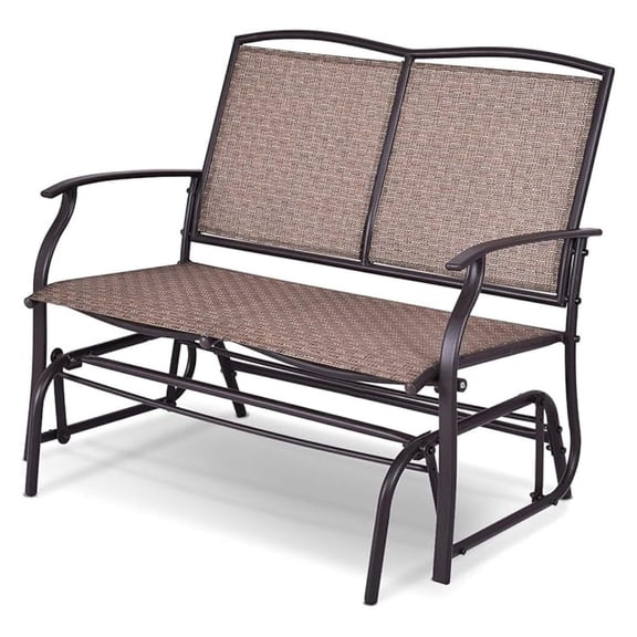 Outdoor Glider Loveseat Chair - Patio Rocking Chair for Garden, Backyard Seating with Steel Frame, 400lbs Capacity