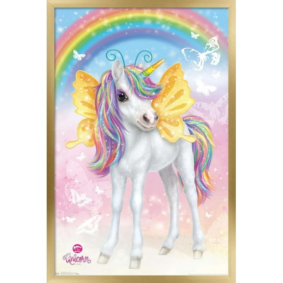 Animal Club - Unicorn Wall Poster, 22.375" x 34", Framed