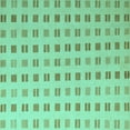 thumbnail image 1 of Ahgly Company Machine Washable Indoor Square Solid Turquoise Blue Modern Area Rugs, 5' Square, 1 of 4